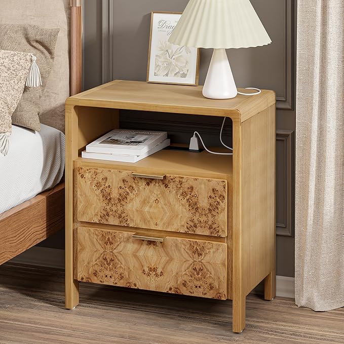 LONYKE Burl Finish Nightstand - Image 8