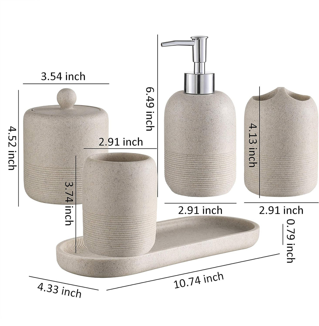 5-Pieces Bathroom Accessory Set Hight Quality Polyresin