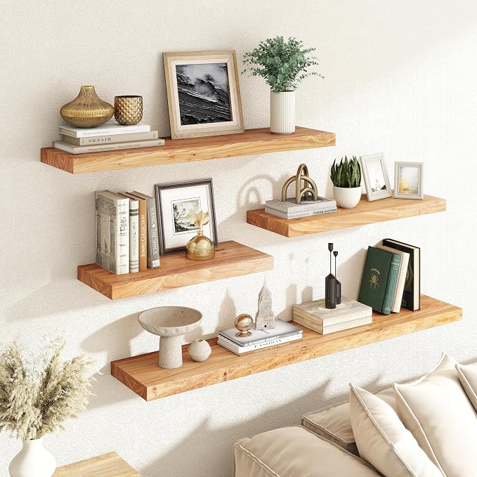 RICHFOCUS Elm Floating Shelves for Wall - Image 2