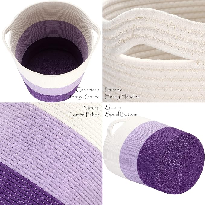 Sea Team Large Size Cotton Rope Woven Storage Basket - Image 5