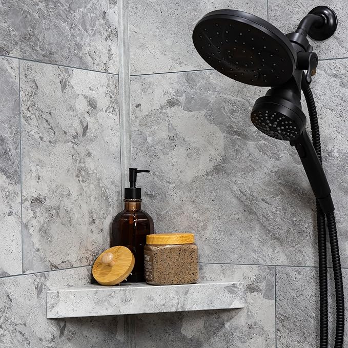 Palisade Vinyl Waterproof Corner Shower Shelf in Silver Lake - Image 5