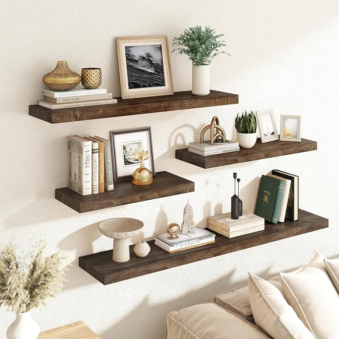 RICHFOCUS Elm Floating Shelves for Wall - Image 2