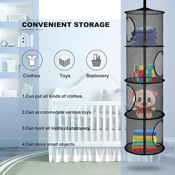 Libeder Mesh Hanging Storage Space Saver Bags Organizer, Foldable Storage - Image 6