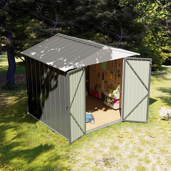 Flamaker 6x8 FT Storage Shed Waterproof Metal Garden Shed - Image 2