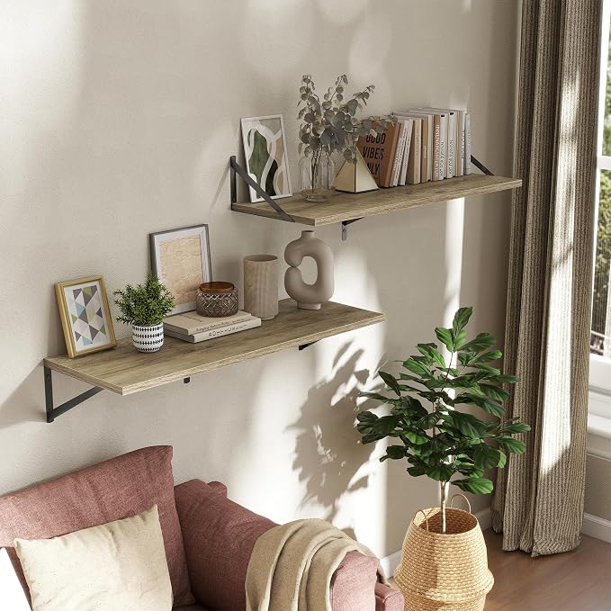 Deep Floating Shelves Wall Mounted, Living Room, Office - Image 2