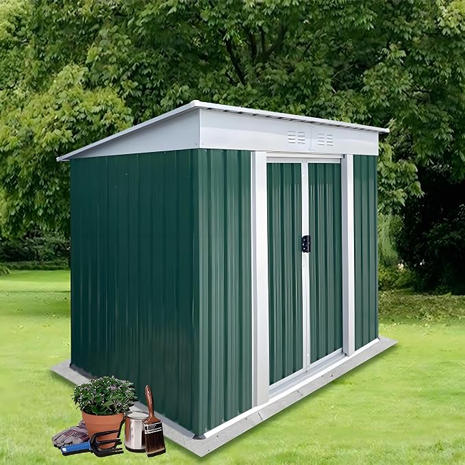 6x4ft Outdoor Metal Storage Shed Waterproof Garden Shed - Image 2