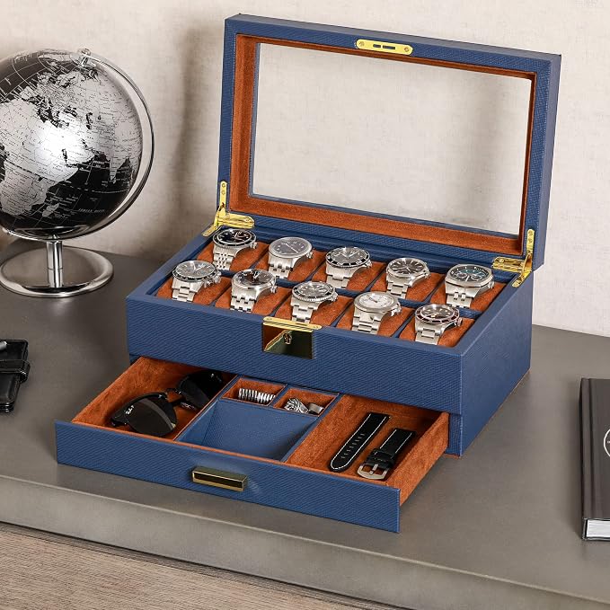ROTHWELL 10-Slot Watch Box in Leather - Image 3
