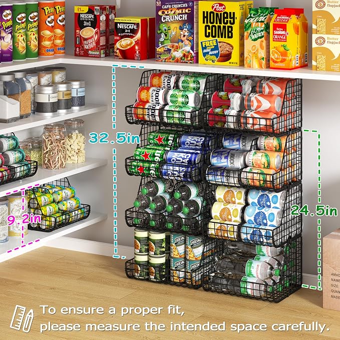 Stackable Soda Can Organizer Stores Up to 72 Cans, 4-Tier Kitchen Can Holders - Image 6
