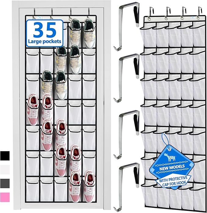 over the door shoe organizer, 2025 upgraded, shoe organizer, 35 Huge pockets by Zebricolo