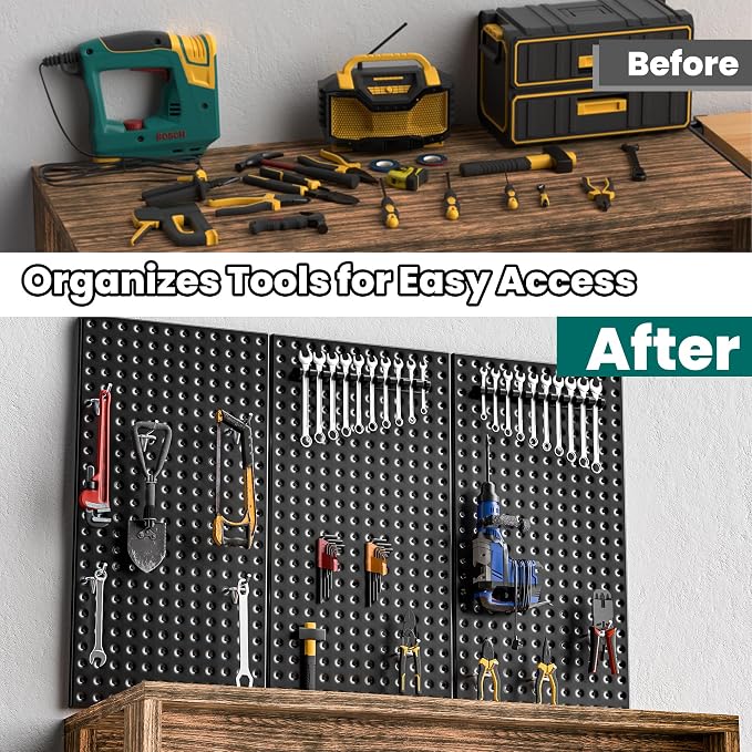 EVERHANGER Metal Pegboard Panels 24" x 12", Heavy Duty Steel Peg Boards - Image 6