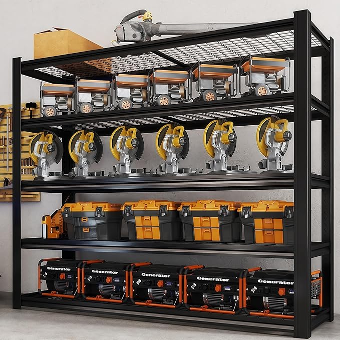 62" W x 24" D x 72" H Garage Shelving Heavy Duty Metal Shelving 3500LBS Storage - Image 2