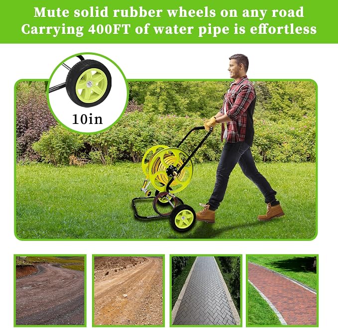 Stainless Steel Garden Hose Reel Cart - Image 2