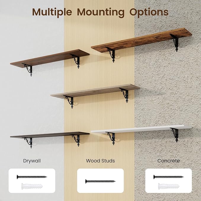 RICHFOCUS Floating Shelves for Wall Decor, 39.4W x 8D Shelves Set of 2 - Image 6