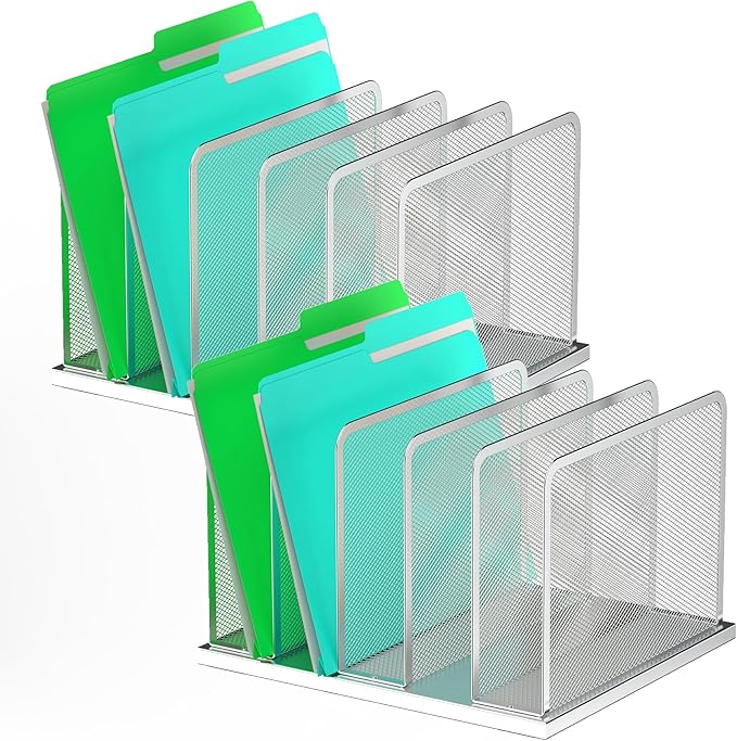 Kuntine.B Desk File Organizer Upright Mesh Desktop Organizer File Sorter Office by KuntineB