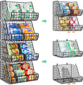 Stackable Soda Can Organizer Stores Up to 72 Cans, 4-Tier Kitchen Can Holders by Lyuwanxian