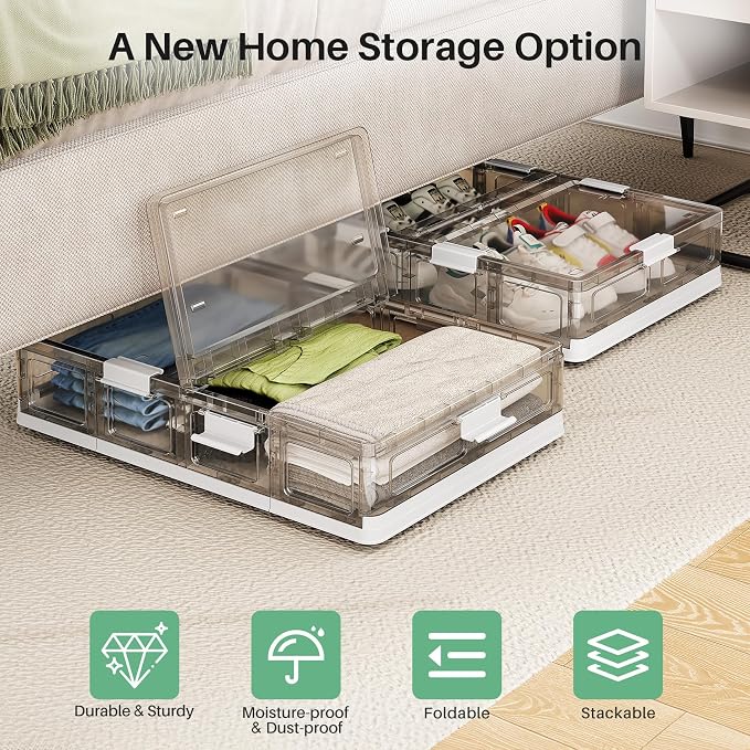 Kitstorack Clear Plastic Under Bed Storage Containers Bins - Image 3