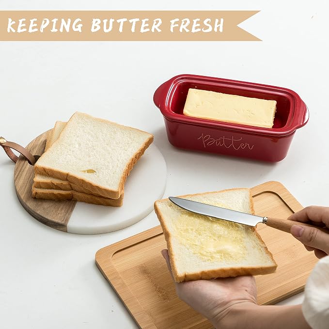 FE Butter Dish, 10 oz Ceramic Butter Keeper - Image 6