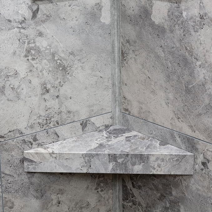 Palisade Vinyl Waterproof Corner Shower Shelf in Silver Lake - Image 2