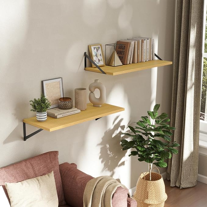 Deep Floating Shelves Wall Mounted, Living Room, Office - Image 2