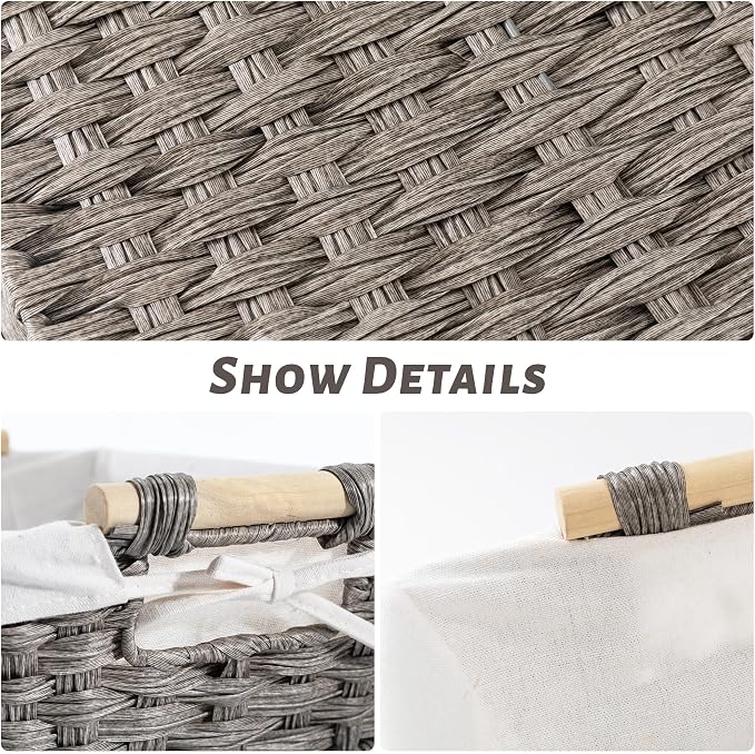Baskets-Wicker Storage Baskets-Waterproof Wicker - Image 6