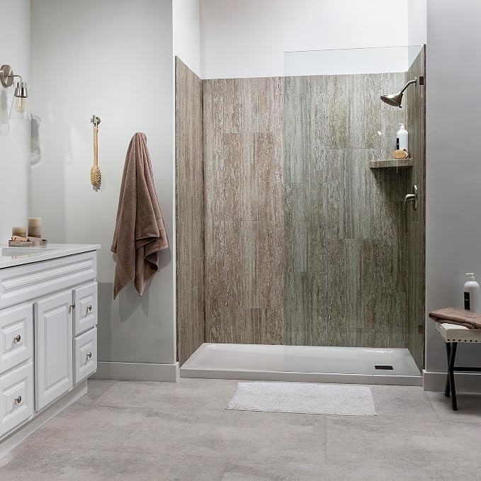 Palisade Vinyl Waterproof Corner Shower Shelf in Grecian Earth - Image 8