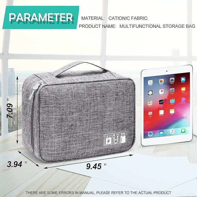 Electronics Organizer Travel Cable Organizer Bag Waterproof Portable Digital - Image 2