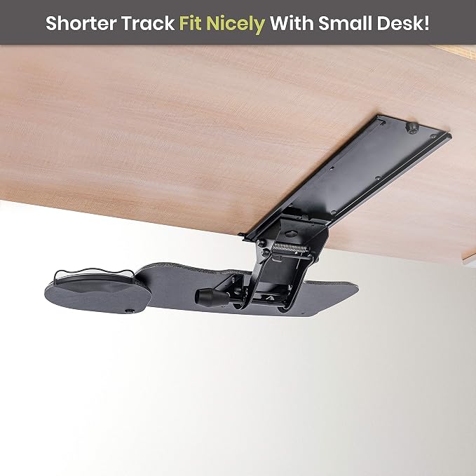 Under Desk Keyboard Tray, 17.75" Track, One Knob Control, Undermount Sliding - Image 6