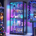 Display Cabinet with Glass Doors, LED Display Case with Removable Shelf by CraftYourIdealHomeLife