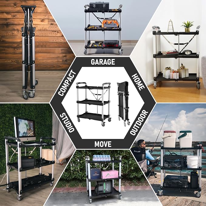 Olympia Tools 85-189 Pack N Roll Collapsible Service Cart, 300LB Capacity - Image 2