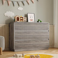 Dresser for Bedroom with 6 Drawers, Fluted Chest of Drawers with Round Curved by BORNOON