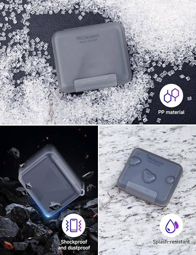 PROfezzion SD Card Holder Case Water-Resistant: Portable 12 Slots Memory Card - Image 3