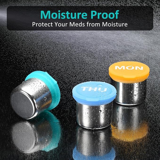 Weekly Metal Pill Case 7 Day, Stainless Steel Pill Box Organizer - Image 4