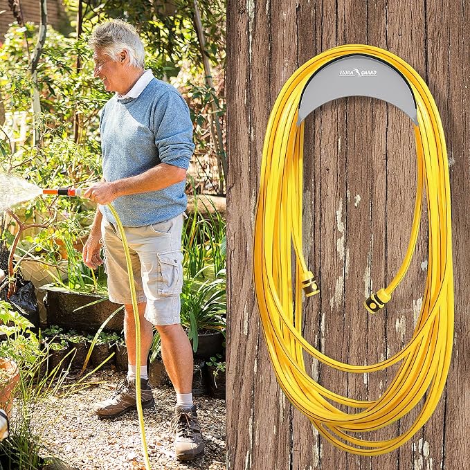 FLORA GUARD Garden Hose Holder, Heavy-Duty Hose Hanger, Holds Up to 125 ft - Image 6