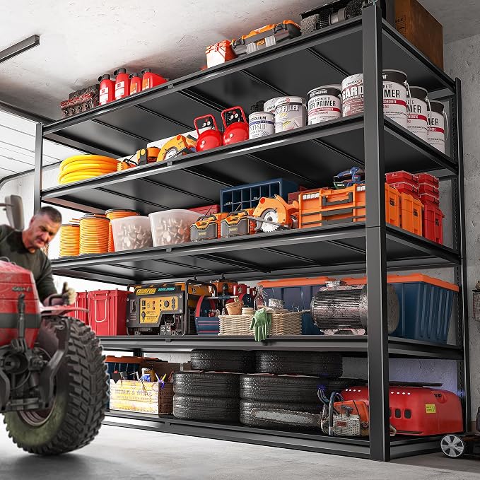 REIBII Garage Shelving 78" H, Storage Shelves Heavy Duty Shelving Unit Load - Image 4
