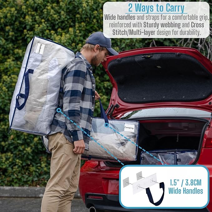 VENO 4 Pack Moving Bags w/Backpack Straps, Heavy Duty, Moving Boxes Alternative - Image 2