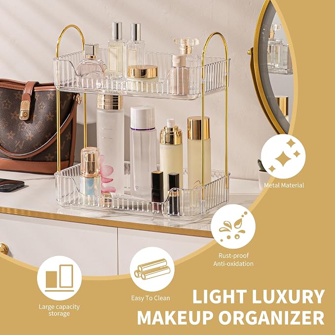 YCIA&DONE Bathroom Organizer Countertop, Makeup Storage, Skincare Cosmetic Tray - Image 4