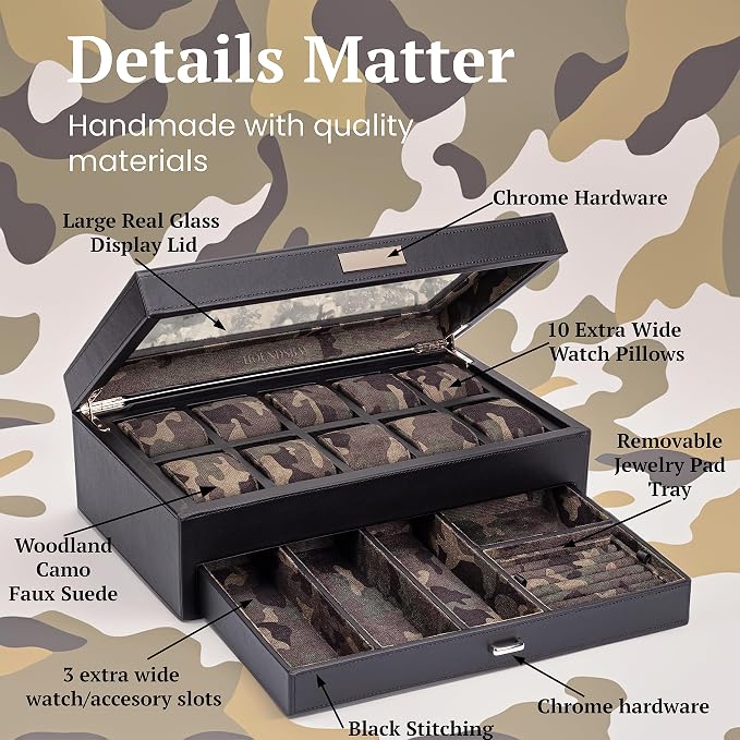 HOUNDSBAY Yachtsman Large Watch Box Jewelry Organizer - Image 3