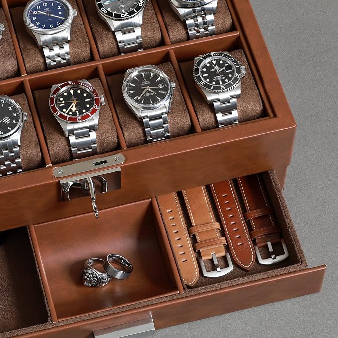 ROTHWELL 10-Slot Watch Box in Leather - Image 5