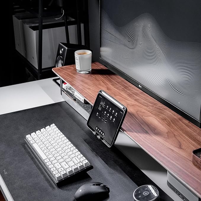 Raico Desk Cockpit Shelf Monitor Stand System Dual Screen Setup Wood Large Desk - Image 2