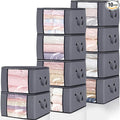 10 Pack Clothes Storage Bags, 90L Large Blanket Storage Bag Comforter Storage by BiCINE