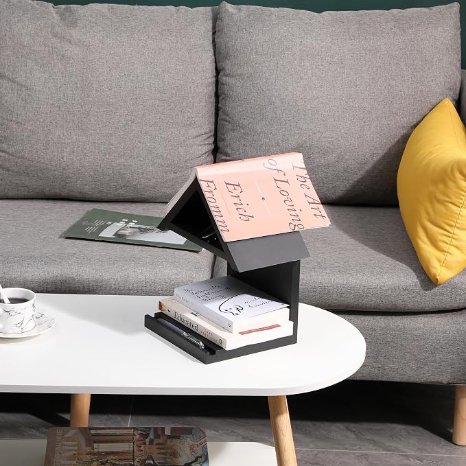 Wall Mounted Wood Bookcase, Small Bedside Bookshelf, Wooden Triangle Nightstand - Image 6