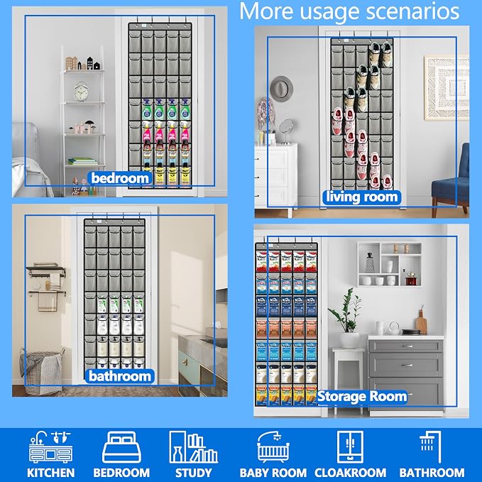 over the door shoe organizer, 2025 upgraded, shoe organizer, 35 Huge pockets - Image 4