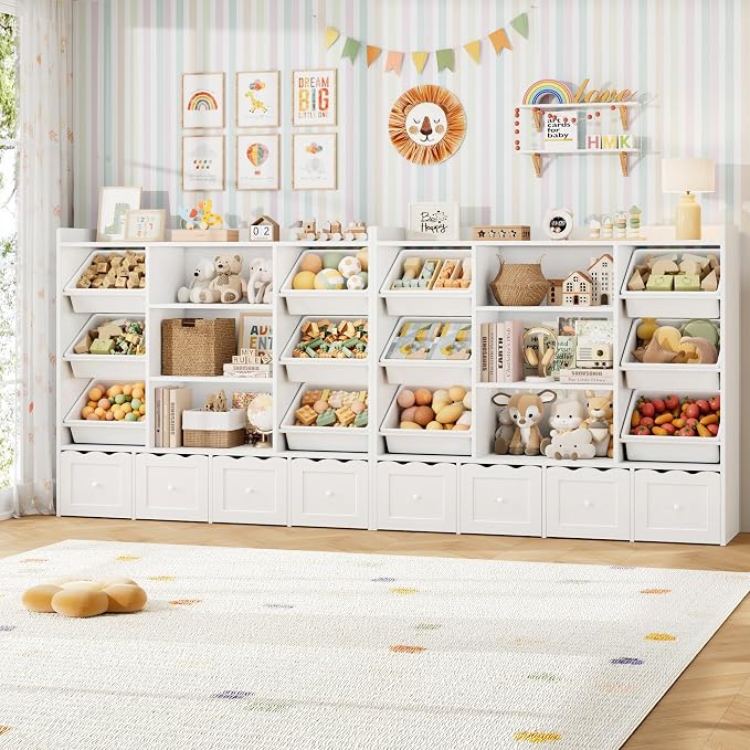 HITHOS 55" W Kids Toy Storage Organizer, Large Toy Box - Image 7