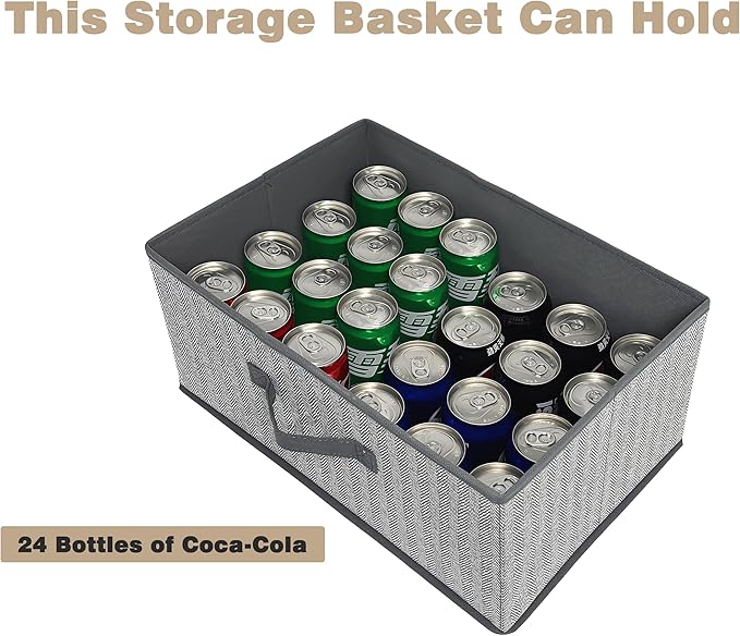Storage Baskets, 15.7 Inch Woven Fabric Bins, Storage Cubes - Image 5
