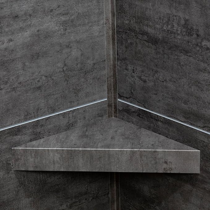 Palisade Vinyl Waterproof Corner Shower Shelf in Ashen Slate - Image 5
