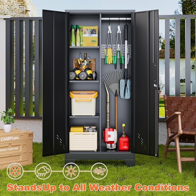 Storage Cabinet 61" H, Metal Tools Storage Cabinet - Image 6