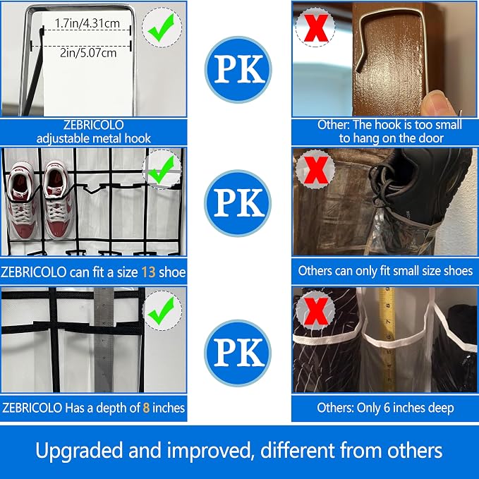 over the door shoe organizer, 2025 upgraded, over the door shoe organizer - Image 4