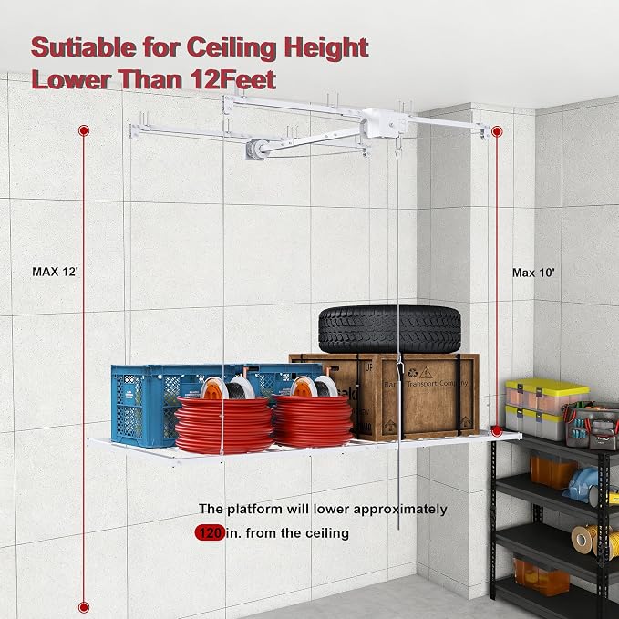 Montary 6x3 FT Overhead Garage Storage Rack - Image 4