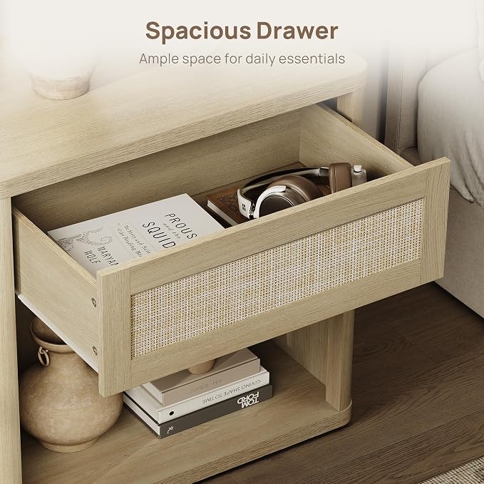 SICOTAS Night Stand Set of 2 26" Wide Large Nightstands - Image 5