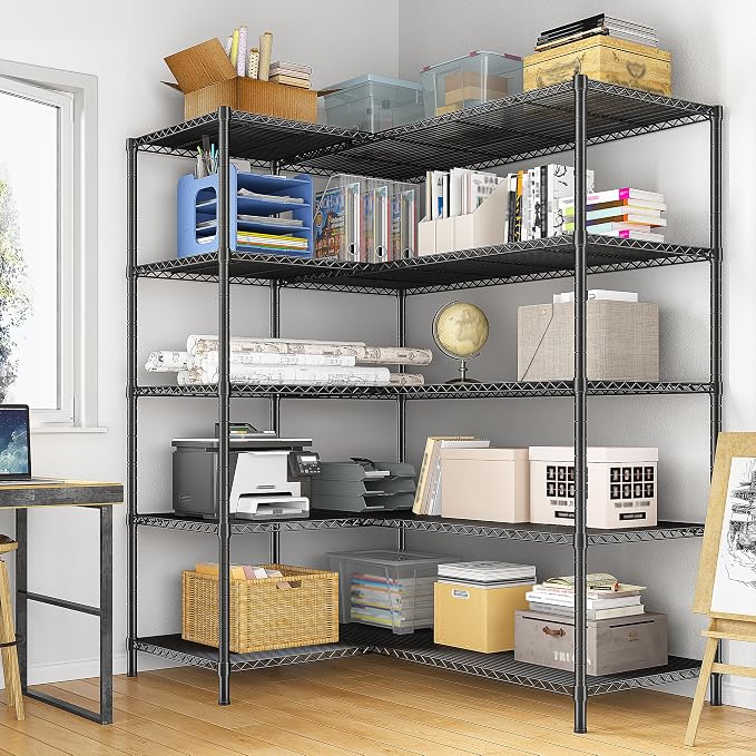 70.8H Wire Shelving Rack, 5Tier Metal Shelving Unit, 1400LBS Heavy Duty Storage - Image 5